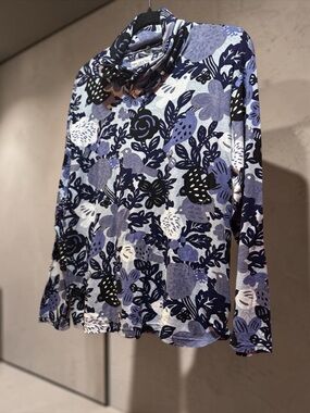 Sou Sou Kyoto Floral gathered Turtleneck Long-Sleeve Top - made in Japan M